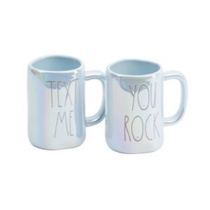 RAE DUNN 2PACK MUG SET IN BLUE Text Me & You Rock